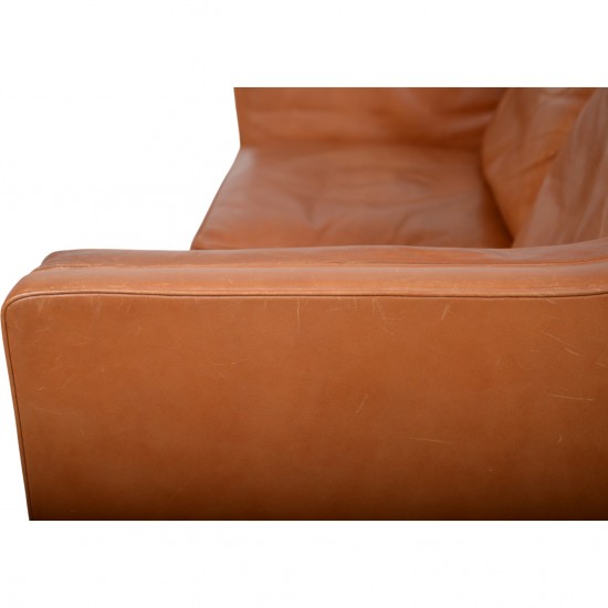 Børge Mogensen 2212 2.personers sofa i brunt læder 1980'erne