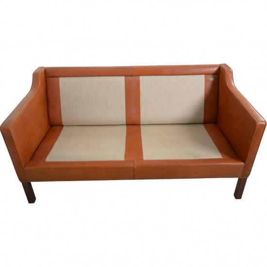Børge Mogensen 2212 2.personers sofa i brunt læder 1980'erne