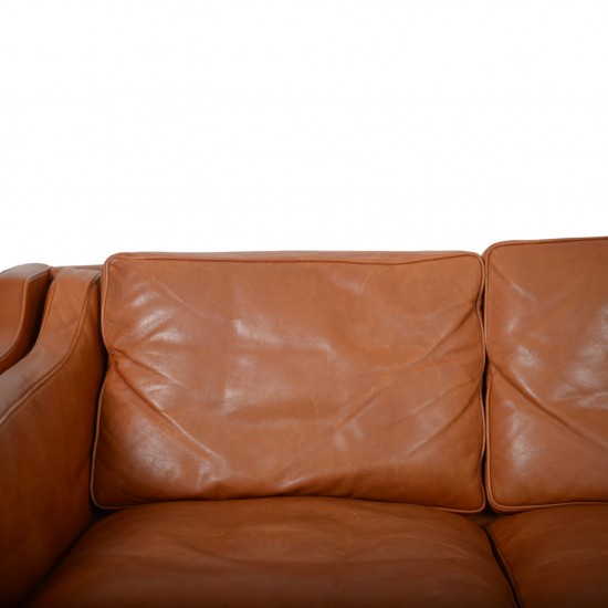 Børge Mogensen 2212 2.personers sofa i brunt læder 1980'erne