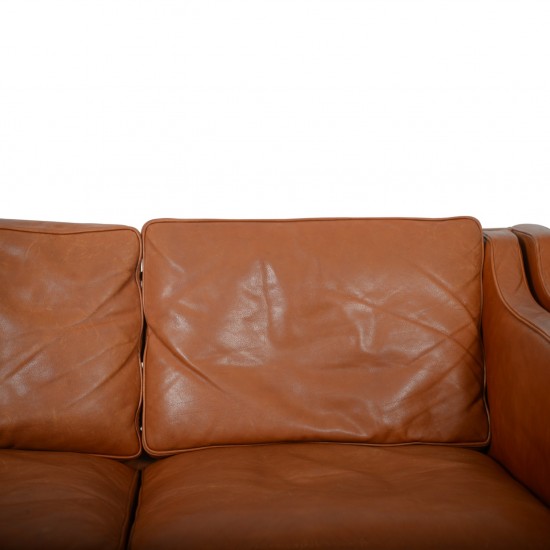 Børge Mogensen 2212 2.personers sofa i brunt læder 1980'erne
