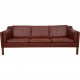 Børge Mogensen bordeaux 2213 3-personers sofa 1990'erne