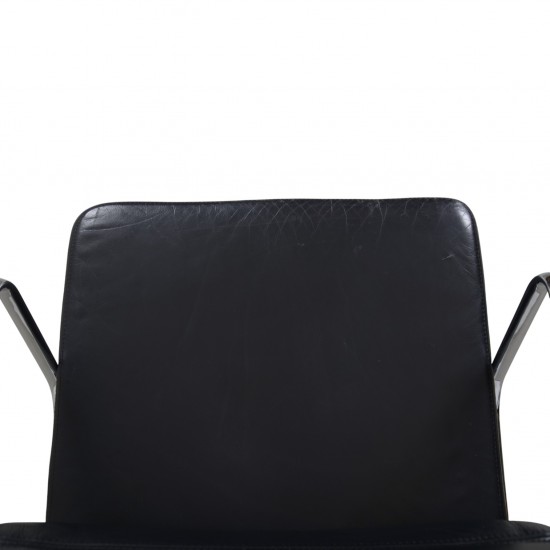Charles Eames EA-209 stol i sort læder med tilt 1990'erne