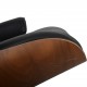 Charles Eames Lounge chair med ottoman i sort læder og valnød 2021