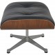 Charles Eames Lounge chair med ottoman i sort læder og valnød 2021