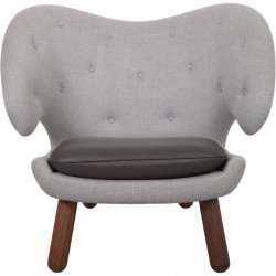 Finn Juhl Pelikan stol i gråt stof 2016