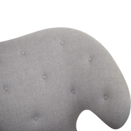 Finn Juhl Pelikan stol i gråt stof 2016