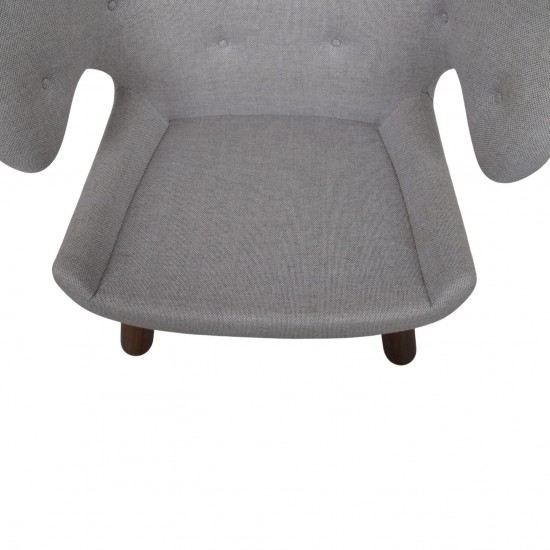 Finn Juhl Pelikan stol i gråt stof 2016