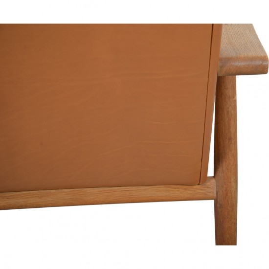 Hans Wegner GE260a loungestol i cognac anilin læder 1970'erne