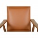 Hans Wegner GE260a loungestol i cognac anilin læder 1970'erne