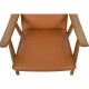 Hans Wegner GE260a loungestol i cognac anilin læder 1970'erne