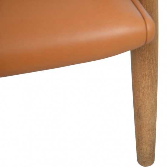 Hans Wegner GE260a loungestol i cognac anilin læder 1970'erne