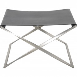 Poul Kjærholm PK91 skammel i aura sort læder 1990'erne