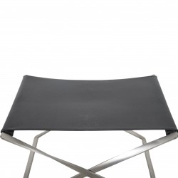 Poul Kjærholm PK91 skammel i aura sort læder 1990'erne