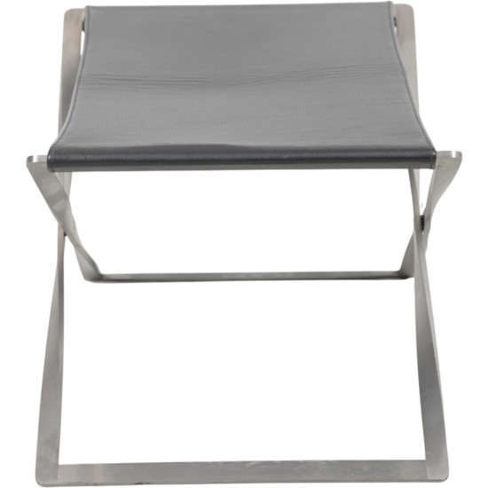 Poul Kjærholm PK91 skammel i aura sort læder 1990'erne