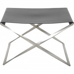 Poul Kjærholm PK91 skammel i aura sort læder 1990'erne