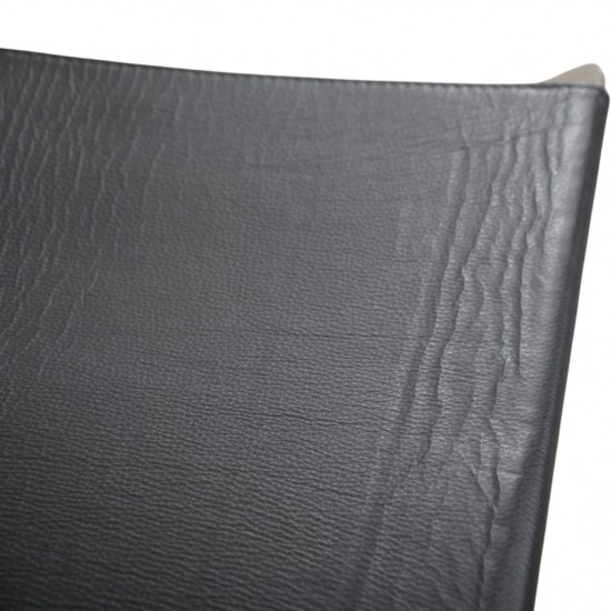 Poul Kjærholm PK91 skammel i aura sort læder 1990'erne