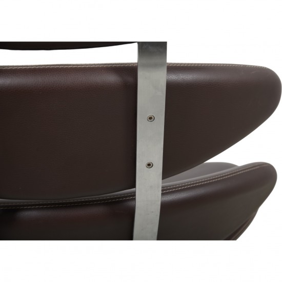 Erik Jørgensen Corona stol i brunt læder 2000'erne