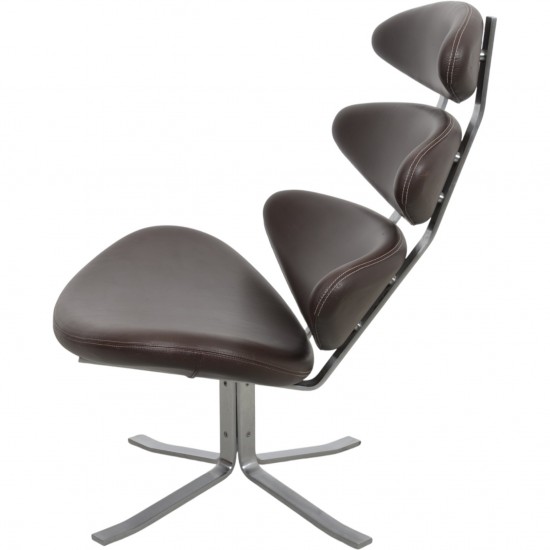 Erik Jørgensen Corona stol i brunt læder 2000'erne