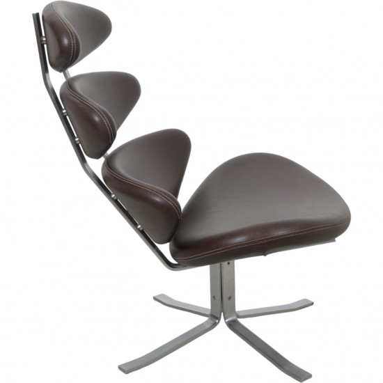 Erik Jørgensen Corona stol i brunt læder 2000'erne