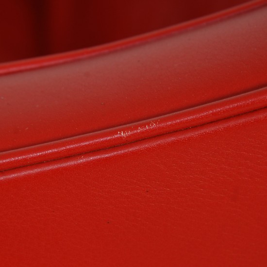 Børge Mogensen 2204 øreklapstol med skammel i rødt læder