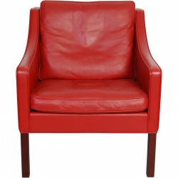 Børge Mogensen 2207 lounge chair in red leather