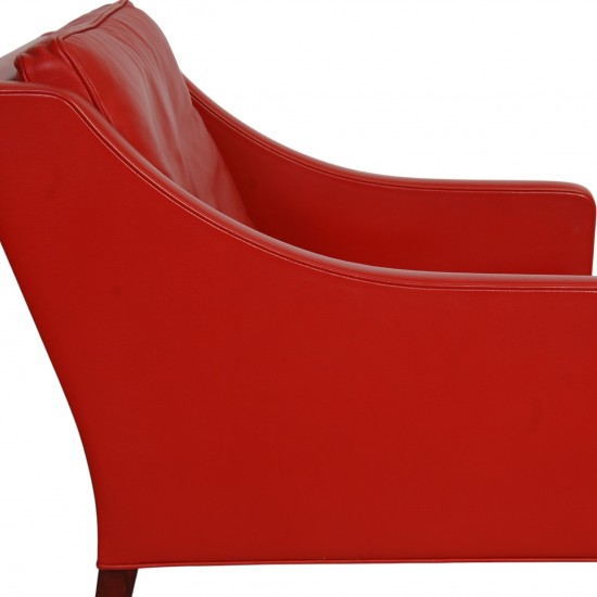Børge Mogensen 2207 lænestol i rødt læder