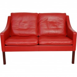 Børge Mogensen 2208 2.seater sofa in red leather