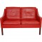 Børge Mogensen 2208 2.personers sofa i rødt læder