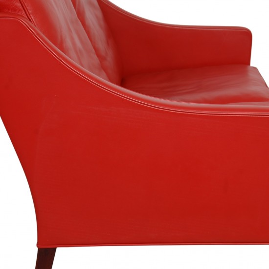 Børge Mogensen 2208 2.personers sofa i rødt læder