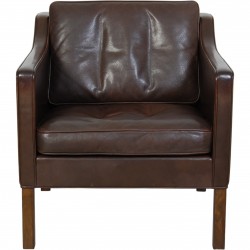 Børge Mogensen 2321 lounge chair in brown leather