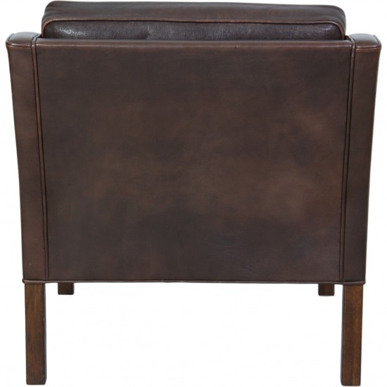 Børge Mogensen 2321 lænestol i brunt læder