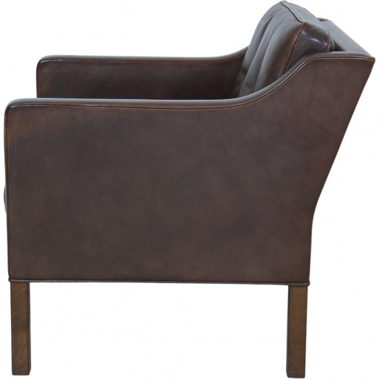 Børge Mogensen 2321 lænestol i brunt læder