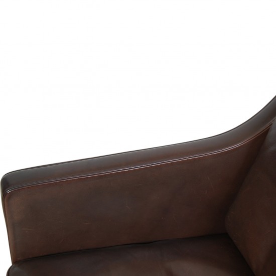 Børge Mogensen 2321 lænestol i brunt læder