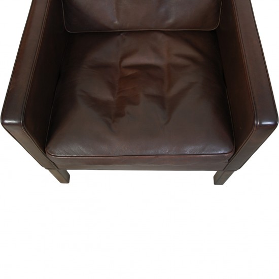 Børge Mogensen 2321 lænestol i brunt læder