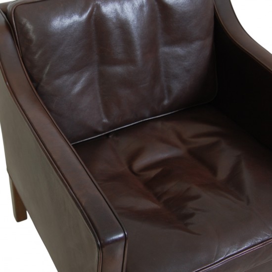 Børge Mogensen 2321 lænestol i brunt læder