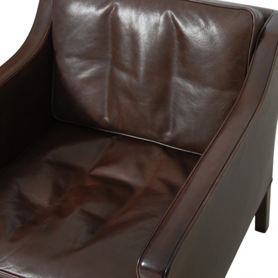 Børge Mogensen 2321 lænestol i brunt læder