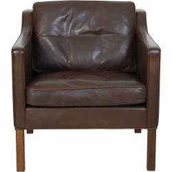 Børge Mogensen 2321 lounge chair in brown leather