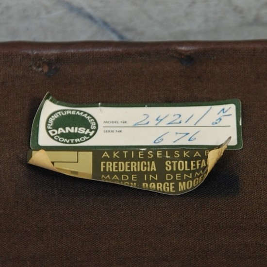 Børge Mogensen 2321 lænestol i brunt læder