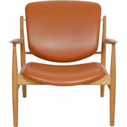 Finn Juhl France stol i cognac læder og eg
