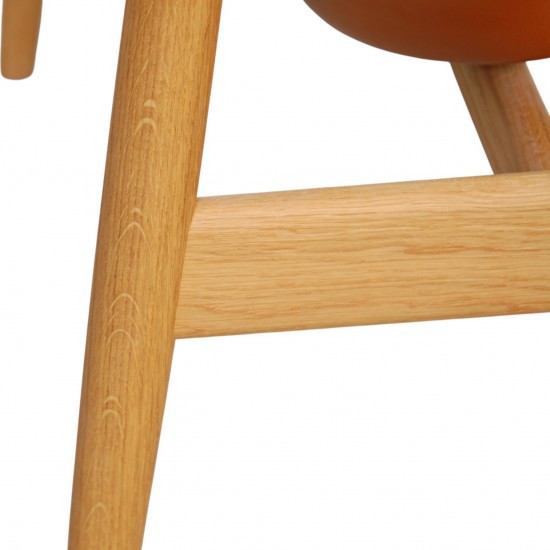 Finn Juhl France stol i cognac læder og eg