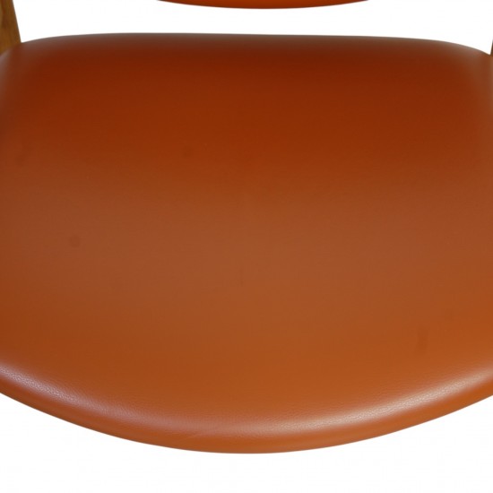 Finn Juhl France stol i cognac læder og eg