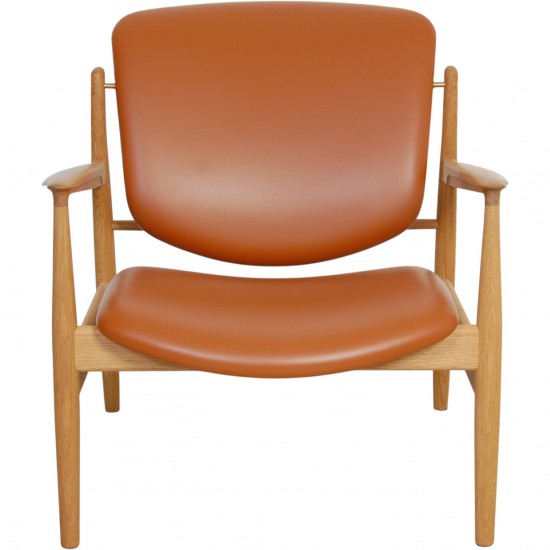 Finn Juhl France stol i cognac læder og eg
