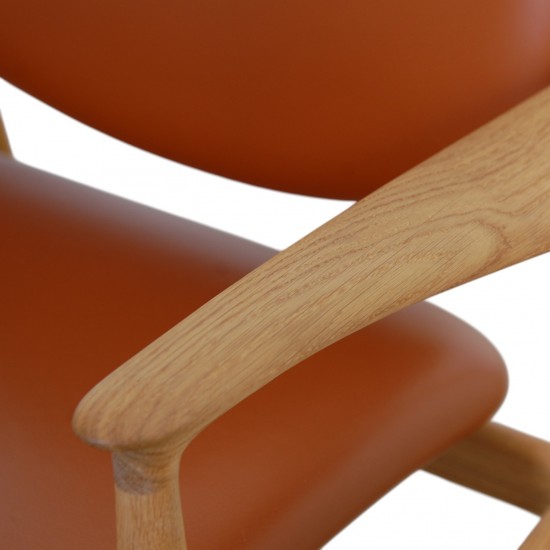 Finn Juhl France stol i cognac læder og eg