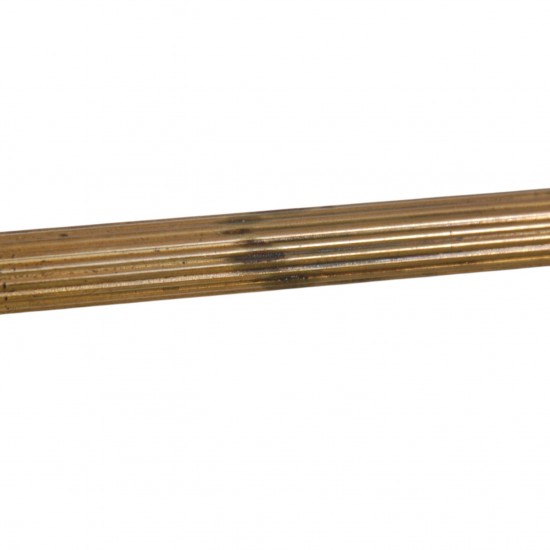 Vintage dobbeltarmet bordlampe i messing med grønne glasskærme