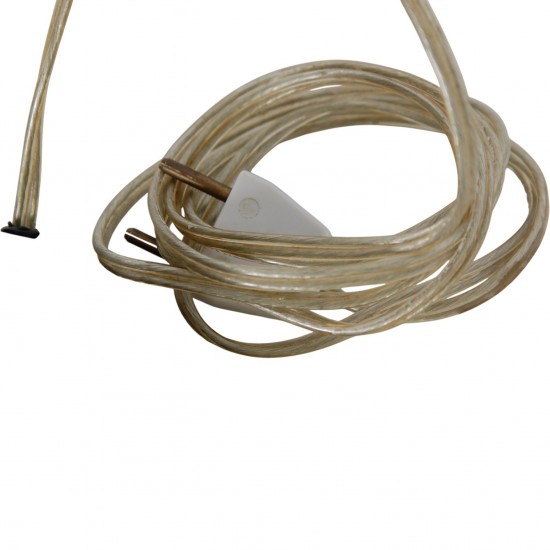 Vintage dobbeltarmet bordlampe i messing med grønne glasskærme