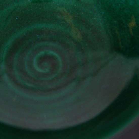 Herman Kæhler grønt keramisk fad, Ø:36 Cm 1930-1950