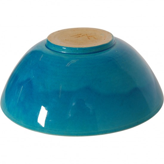 Herman Kæhler blå keramisk skål Ø:22 Cm 1950-1960'erne