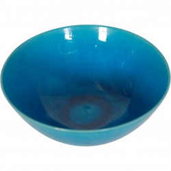 Herman Kæhler blå keramisk skål Ø:22 Cm 1950-1960'erne