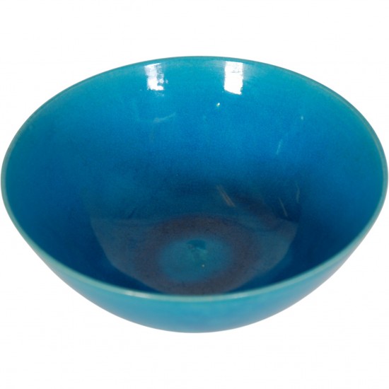 Herman Kæhler blå keramisk skål Ø:22 Cm 1950-1960'erne