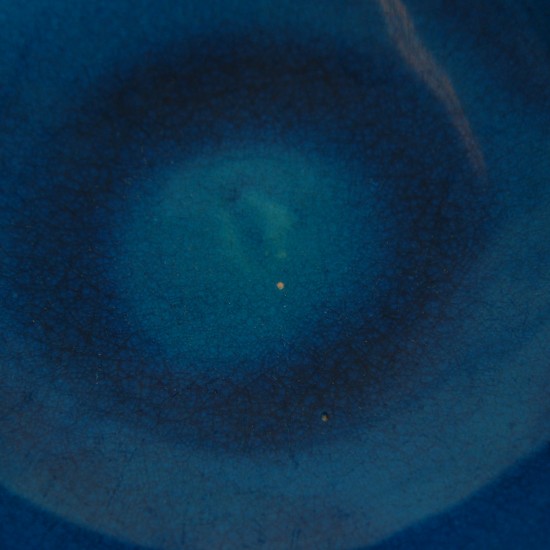 Herman Kæhler blå keramisk skål Ø:22 Cm 1950-1960'erne